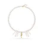 گردنبند طلا و مروارید باروک با آویز اسب آبی