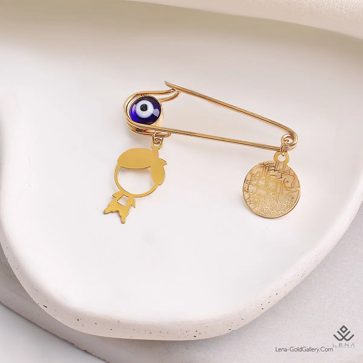 سنجاق سینه طلا وان یکاد و پسر - Image 2