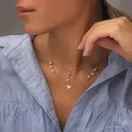 گردنبند طلا قلب ساده و مروارید