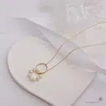 گردنبند طلا و مروارید دایره