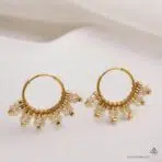 گوشواره طلا و میوکی سفید - Image 2