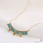گردنبند طلا و میوکی فیروزه ای - Image 2