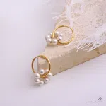 گوشواره طلا حلقه ای و مروارید