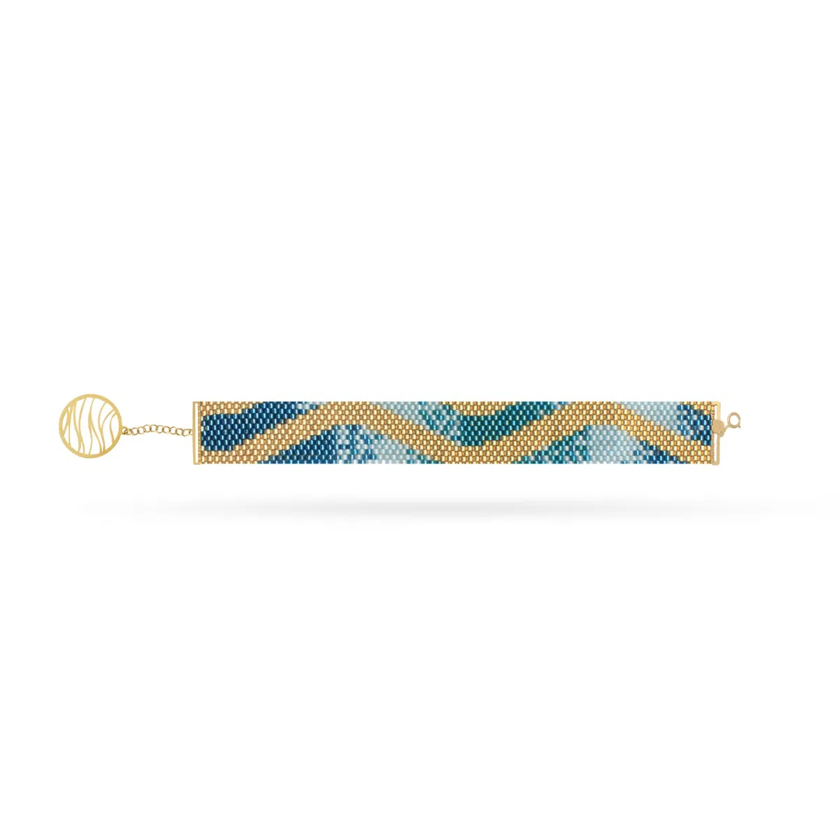 o-e665da76-7738-4549-96be-3ed132d29346-1.png دستبند طلا و میوکی با آویز موج - Image 1