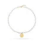 گردنبند طلا و مروارید سکه ای با طرح ستاره