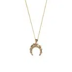 گردنبند طلا هلال ماه شیار دار