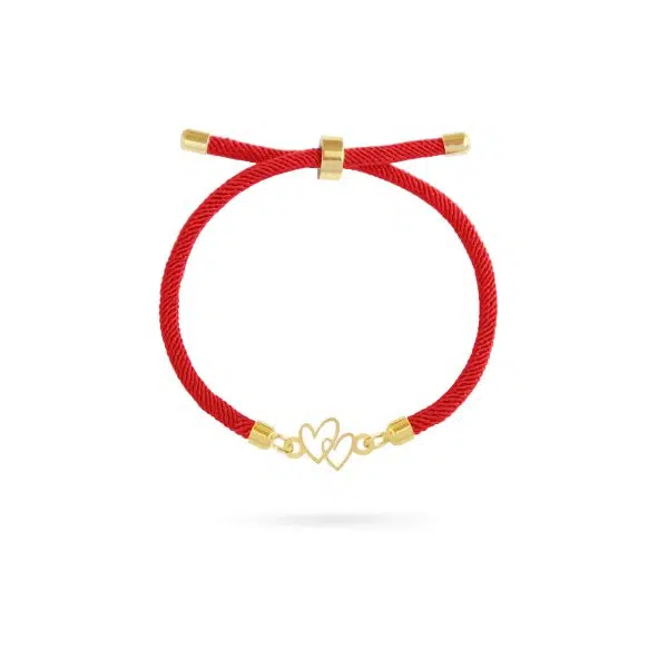 دستبند طلا بنددار قلب