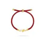 دستبند طلا بندار دو قلب دفرمه