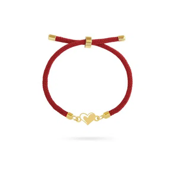 دستبند طلا بندار دو قلب دفرمه