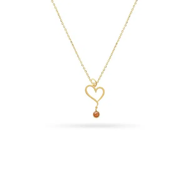 آویز طلا قلب با مارکو قرمز