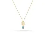 اویز طلا مادرم با سنگ اشکی فیروزه