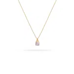 آویز تک نگین صورتی