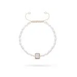 دستبند مروارید با سنگ آبی کمرنگ