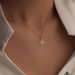 آویز طلا دونه برف نگین دار