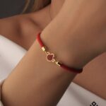 دستبند طلا بنددار انار میناکاری
