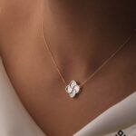 گردنبند طلا ونکلیف سنگ آبی