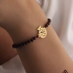دستبند طلا و سنگ انار