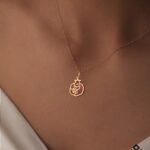 آویز طلا انار آتش پاره میناکاری