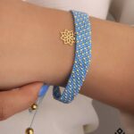 دستبند طلا و میوکی گل کاشی کاری